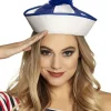 Matros hat, blå og hvid