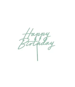 Mintgrøn kagepynt Happy Birthday