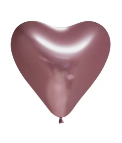 Mirror rose gold hjerte balloner, 6 stk