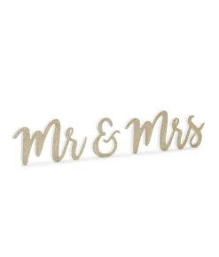 Mr & Mrs dekoration i guld