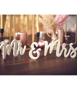 Mr & Mrs dekoration i guld