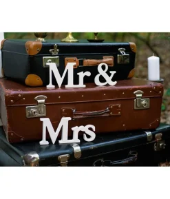 Mr & Mrs dekoration i hvid
