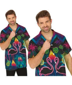 Neon flamingo skjorte