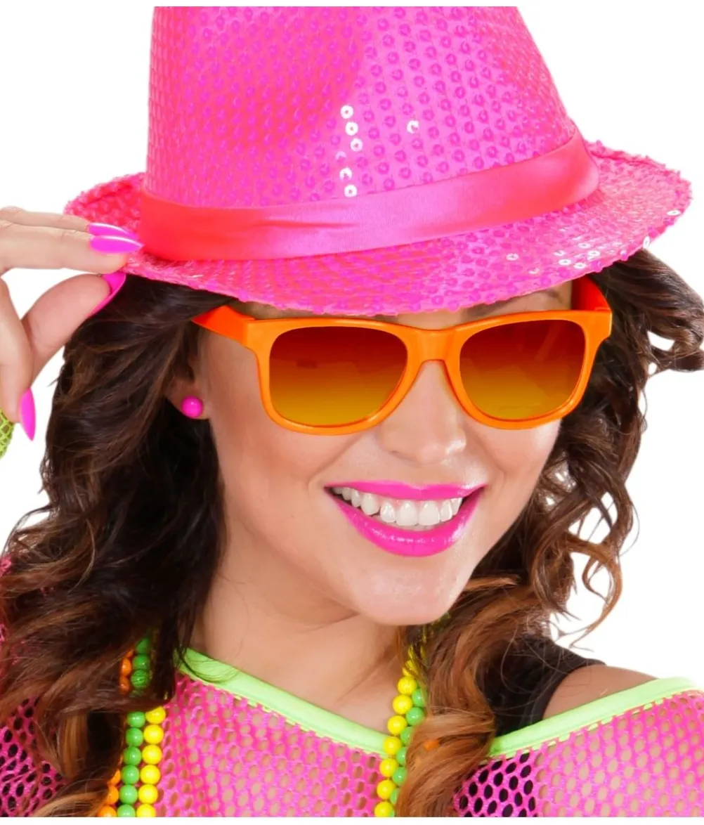 Neon orange 80er briller