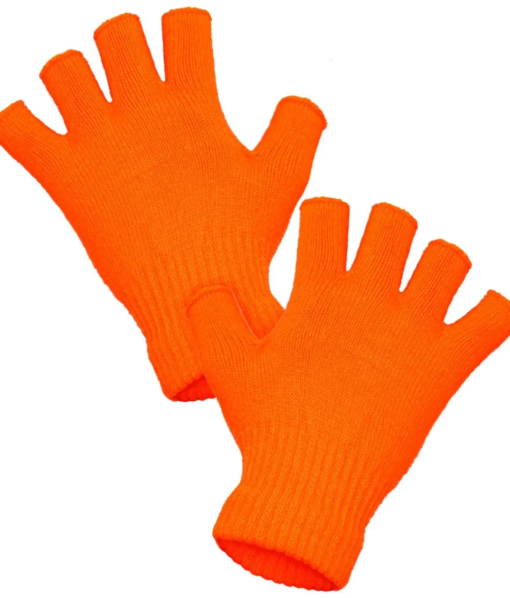 Neon orange fingerløse handsker