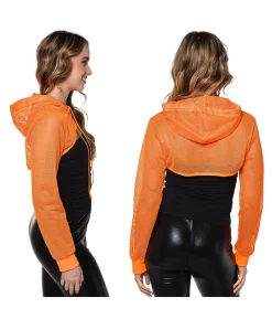 Neon orange net bolero