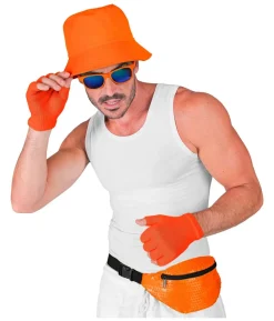 Neonorange paillet bæltetaske