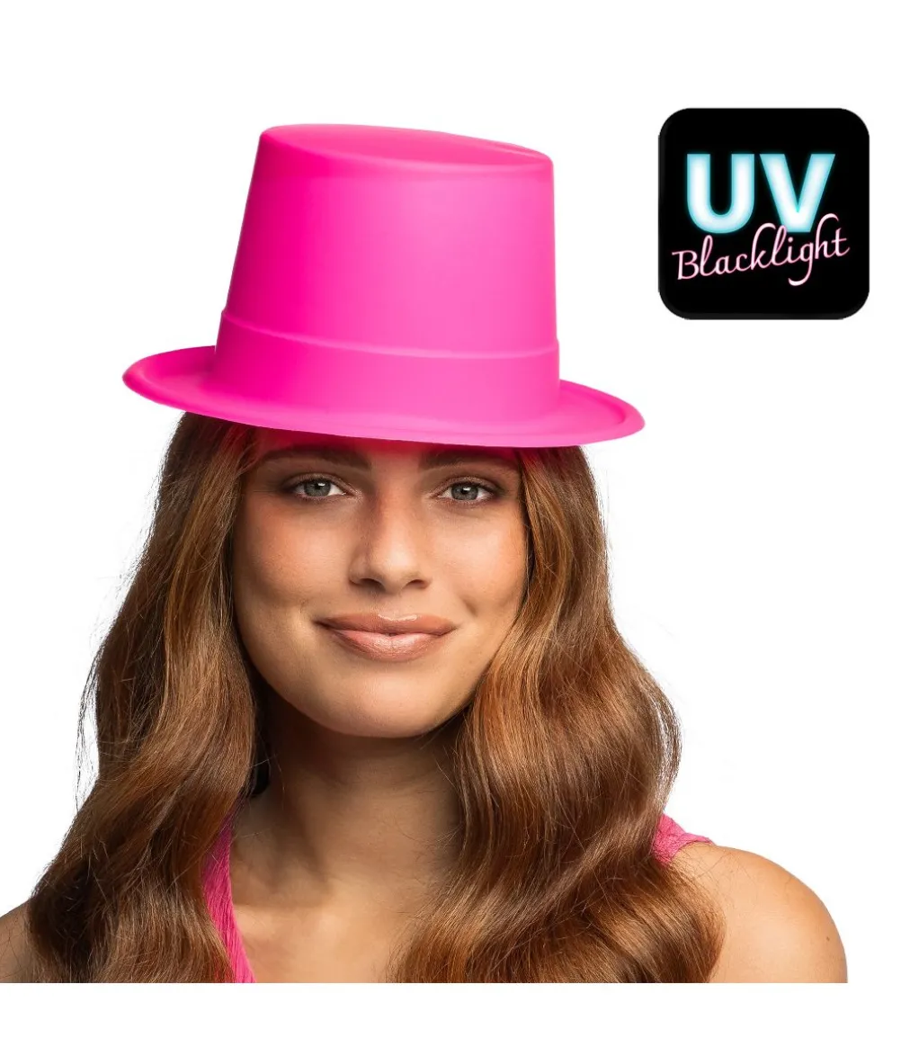 Neon pink høj hat UV