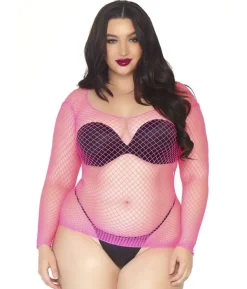Neon pink netbluse Plus