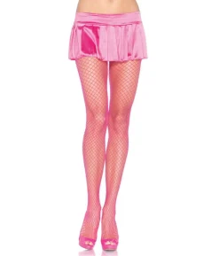 Neonpink netstrømpebukser