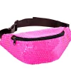 Neonpink paillet bæltetaske