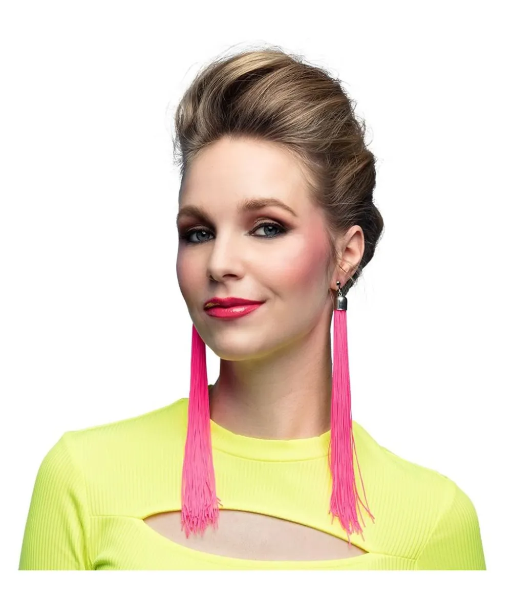 Neonpink snor øreringe