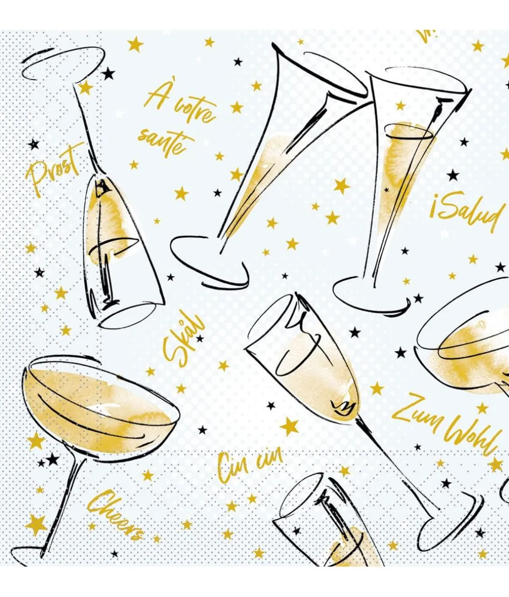 Nytårsservietter Cheers, 100 stk