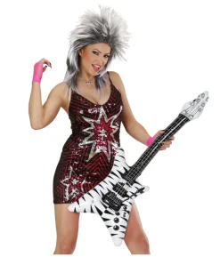 Oppustelig hvid zebra guitar
