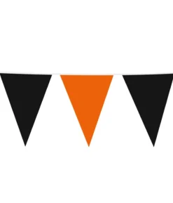 Orange og sort vimpelguirlande, stor