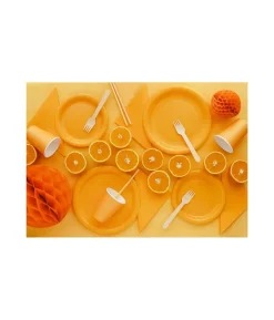 Orange papirvæv kugle, 20 cm
