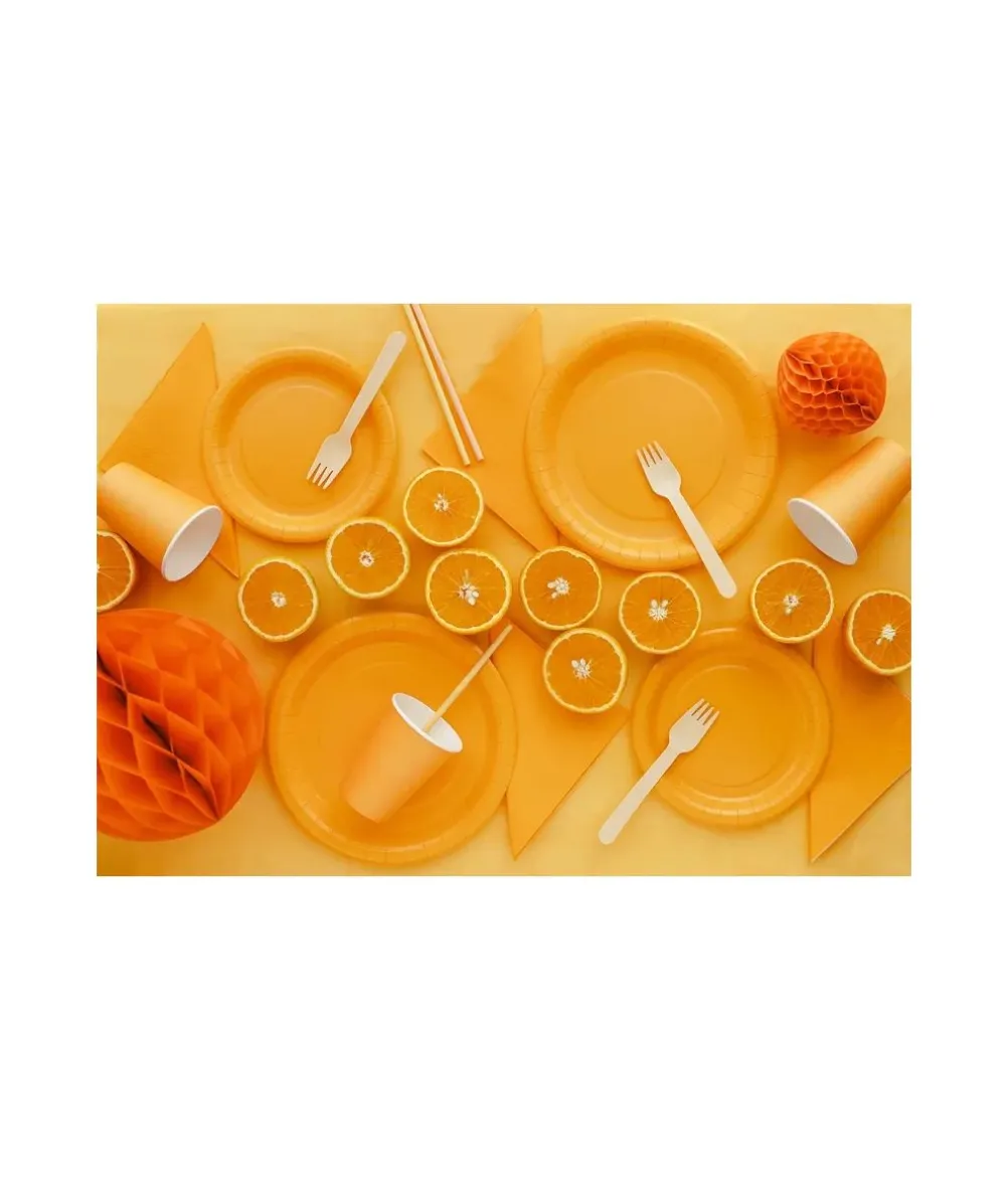 Orange papirvæv kugle, 20 cm