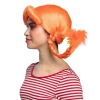Orange paryk med fletninger
