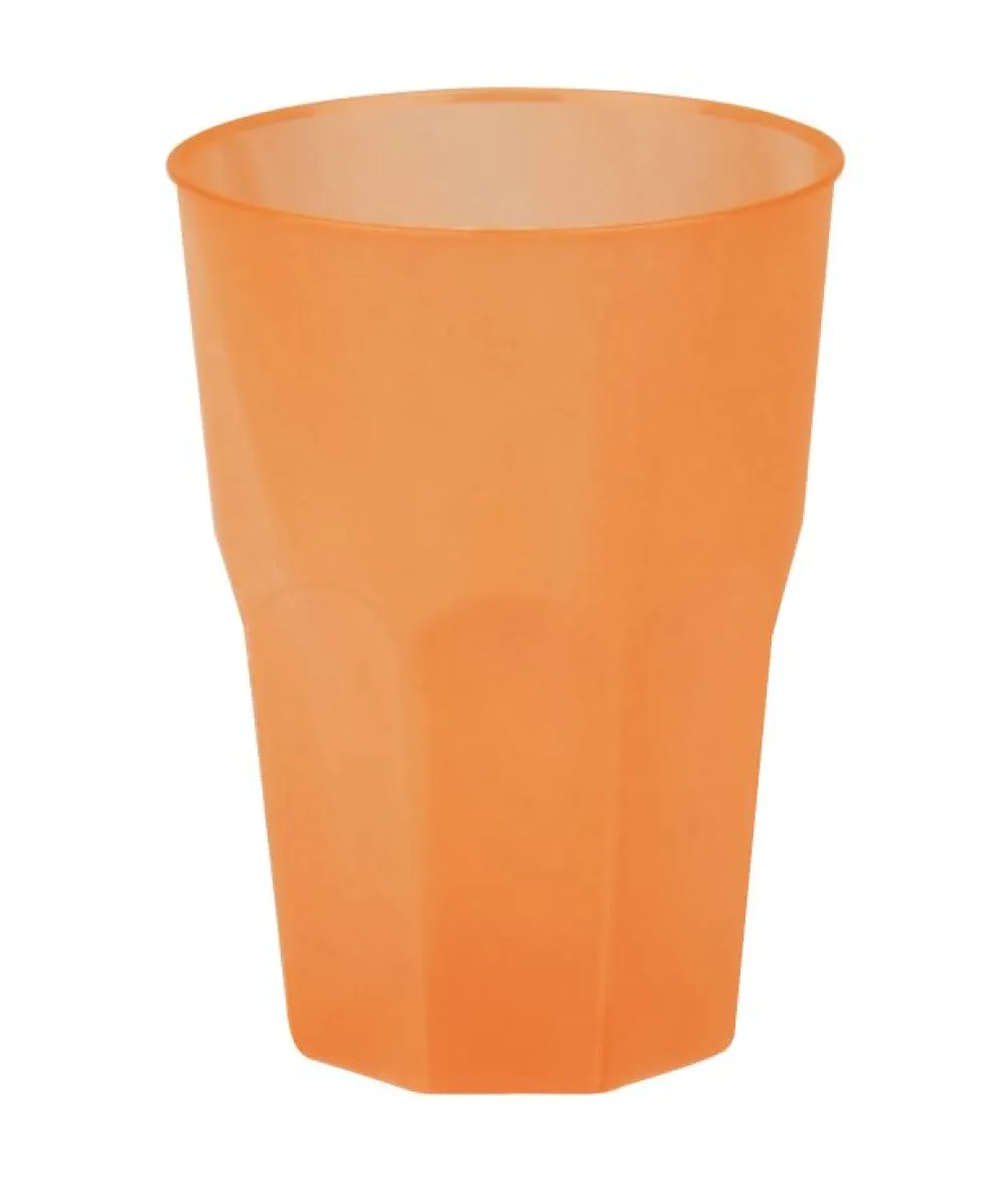 Orange plast drikkeglas 420ml, 6 stk
