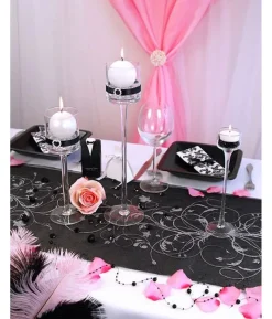 Organza sort og sølv