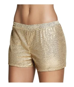 Paillet hotpants guld