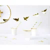 Papir sugerør metallic guld striber