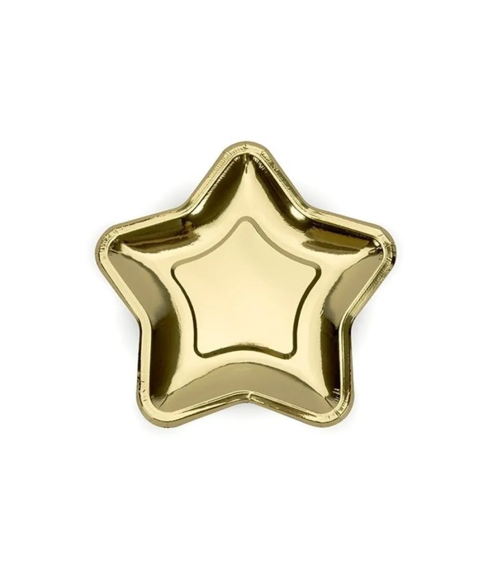 Paptallerkner metallic guld