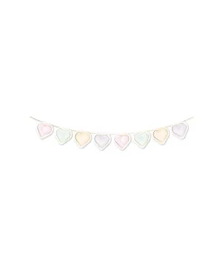 Pastel hjerte guirlande, 2 m