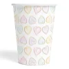 Pastel hjerte papkrus, 8 stk