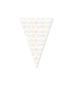 Pastel hjerter vimpelguirlande, 6 m