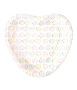 Pastel hjerte tallerkner, 23 cm