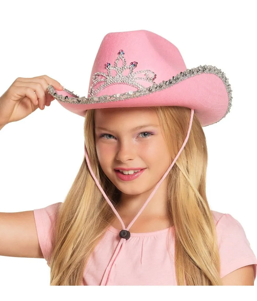 Pink Cowboyhat med diadem, barn