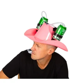 Pink cowboyhat med dåseholdere
