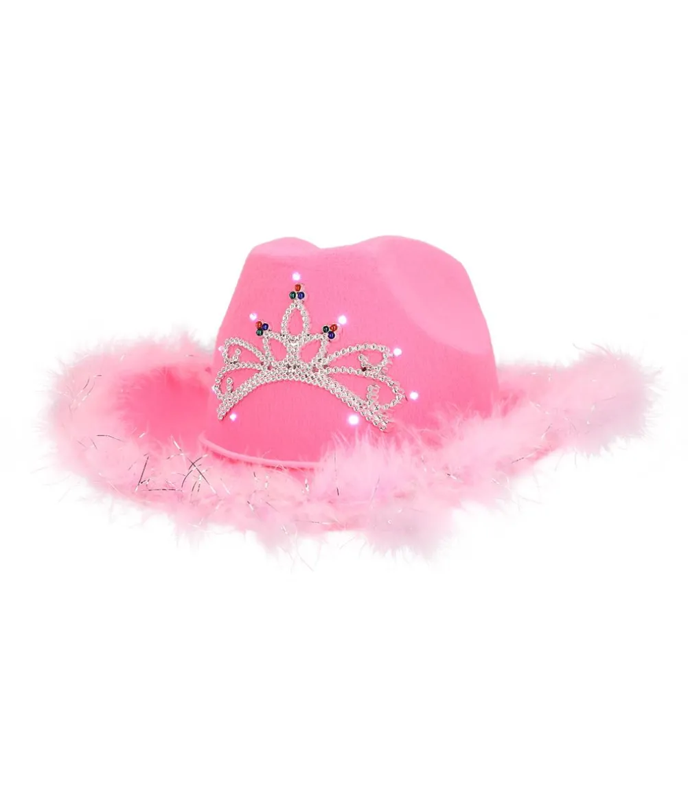 Pink cowboyhat med LED lys