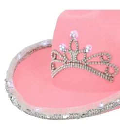 Pink cowboyhat med LED lys