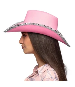 Pink Cowboyhat med pailletter