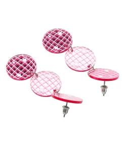 Pink diskokugle øreringe