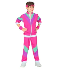 Pink 80er joggingdragt kostume