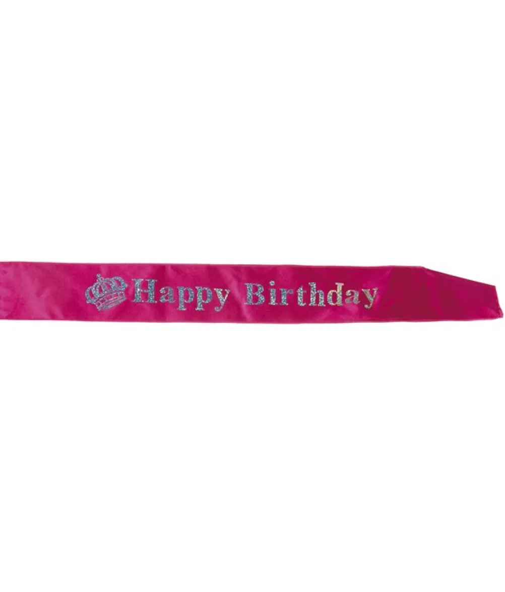 Pink Happy Birthday skærf