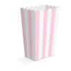 Pink og hvid stribede snack bokse, 8 stk