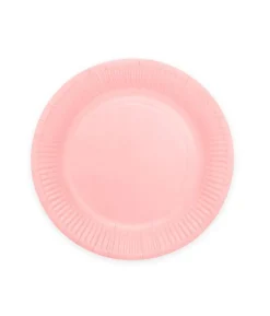 Pink paptallerkner, 23cm 16 stk