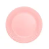 Pink paptallerkner, 18cm 8 stk