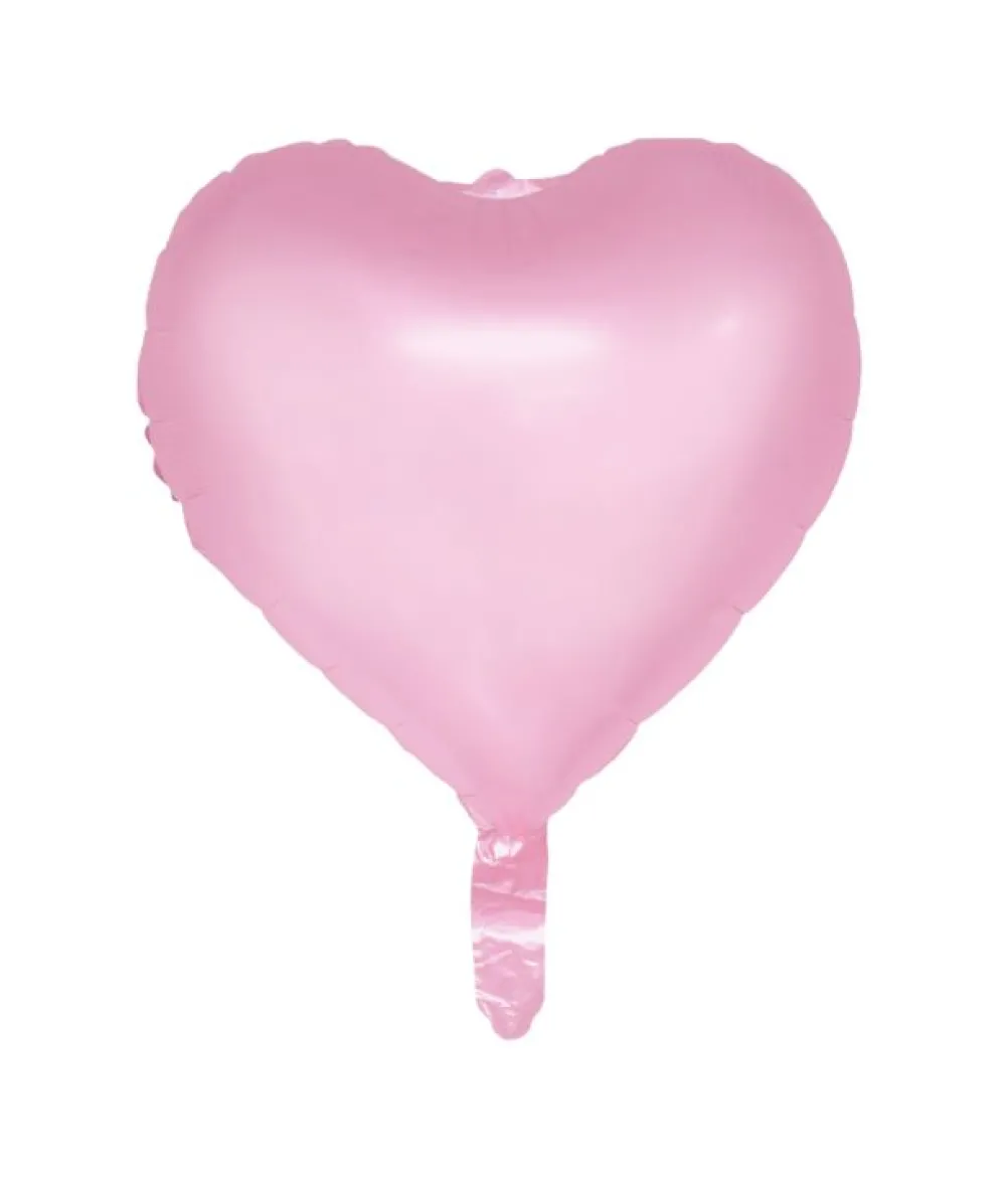 Pink pastel hjerte folieballon, 46 cm
