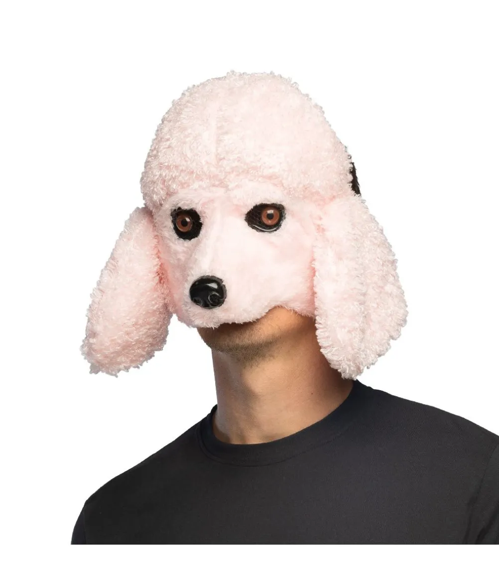 Pink puddel hunde maske