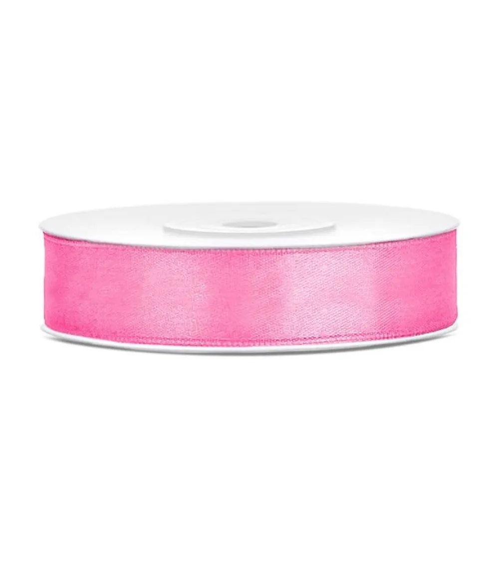 Pink satinbånd 12mm