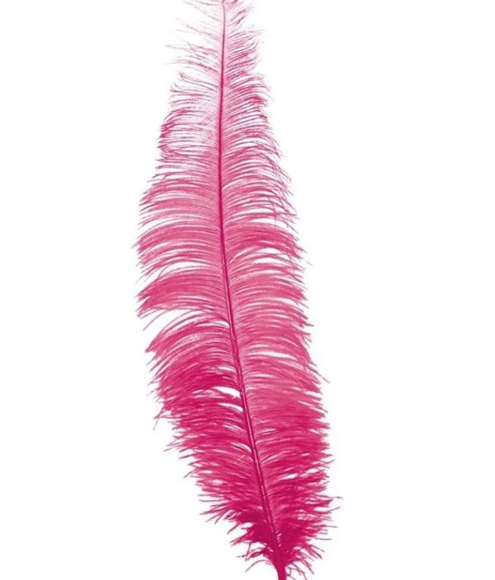 Pink strudsefjer 35-45 cm, 12 stk