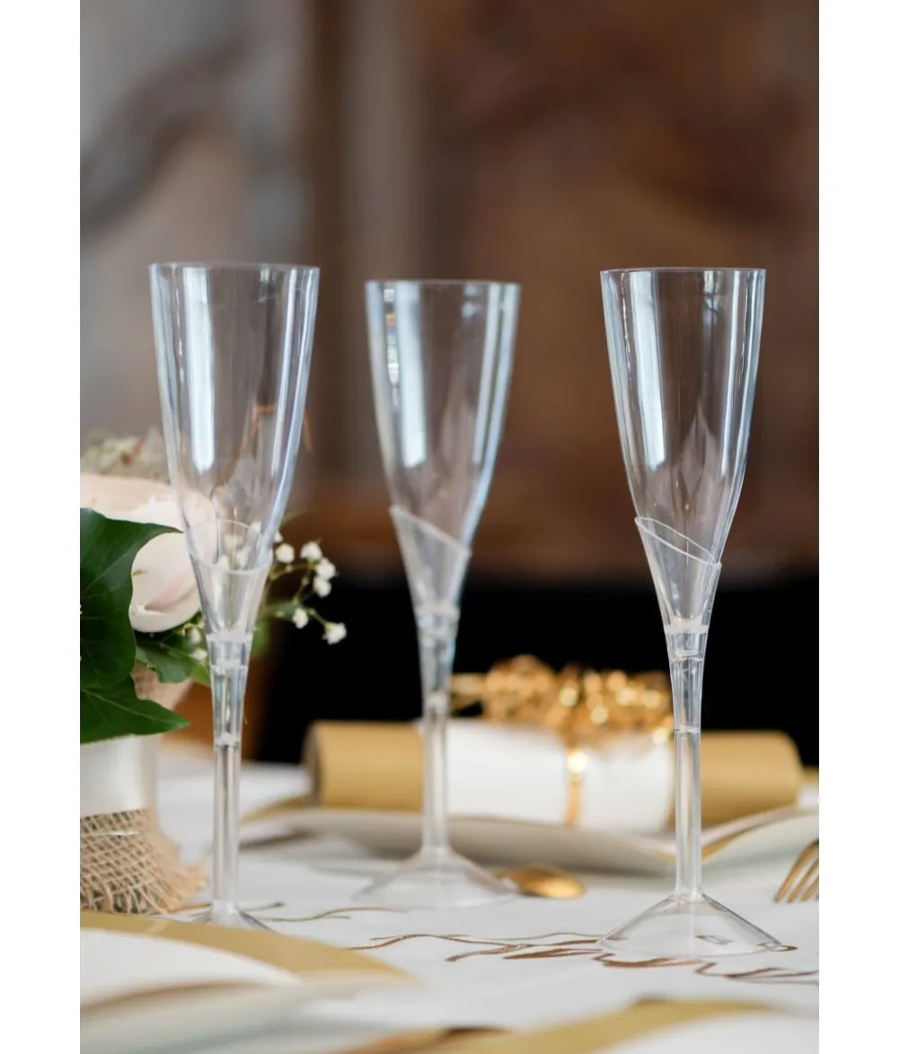 Plastik champagneglas, 6 stk