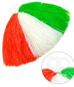 Pom pom rød, hvid og grøn