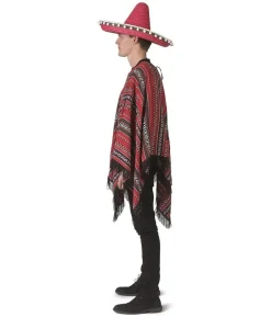 Poncho rød sort