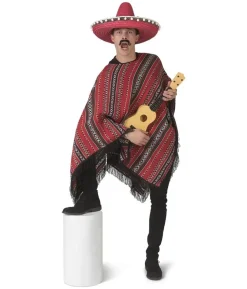 Poncho rød sort